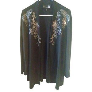 Sequined Antthony Dress Jacket Open Lightweight Style Elegant Layer Lux Event 1X